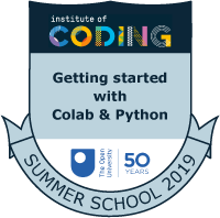 Badge: Getting started with Colab & Python 